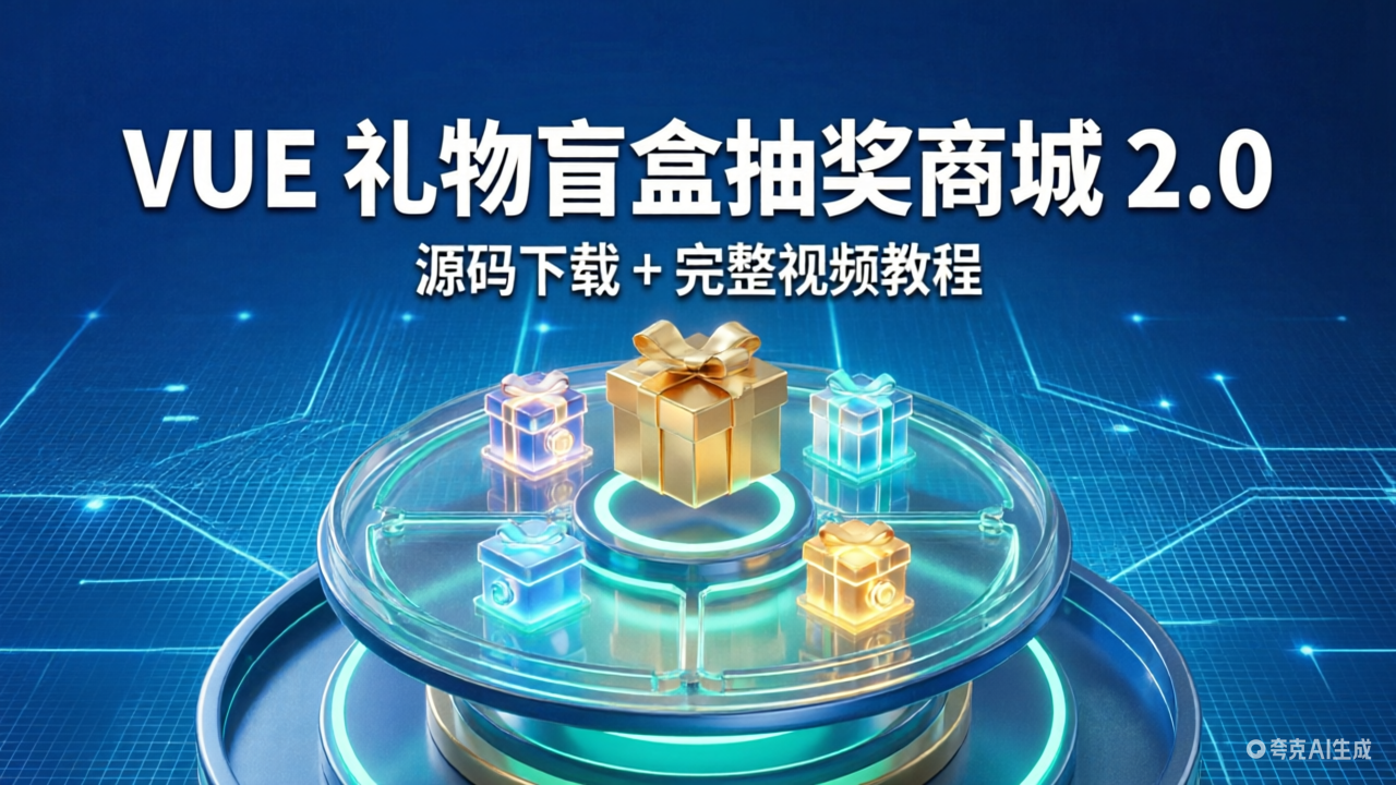 纯源码VUE礼物盲盒抽奖盲盒商城2.0源码下载+完整视频教程