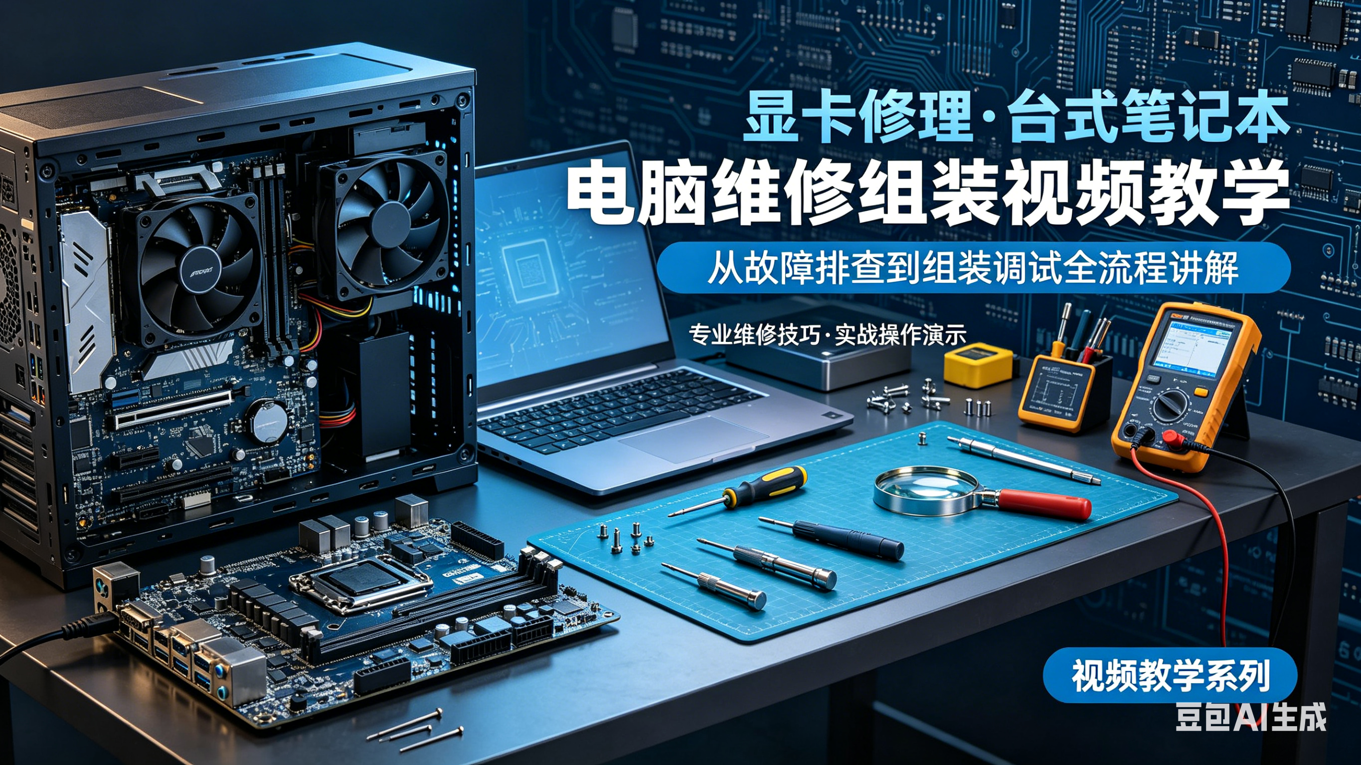 显卡修理修复台式笔记本电脑维修组装视频教学